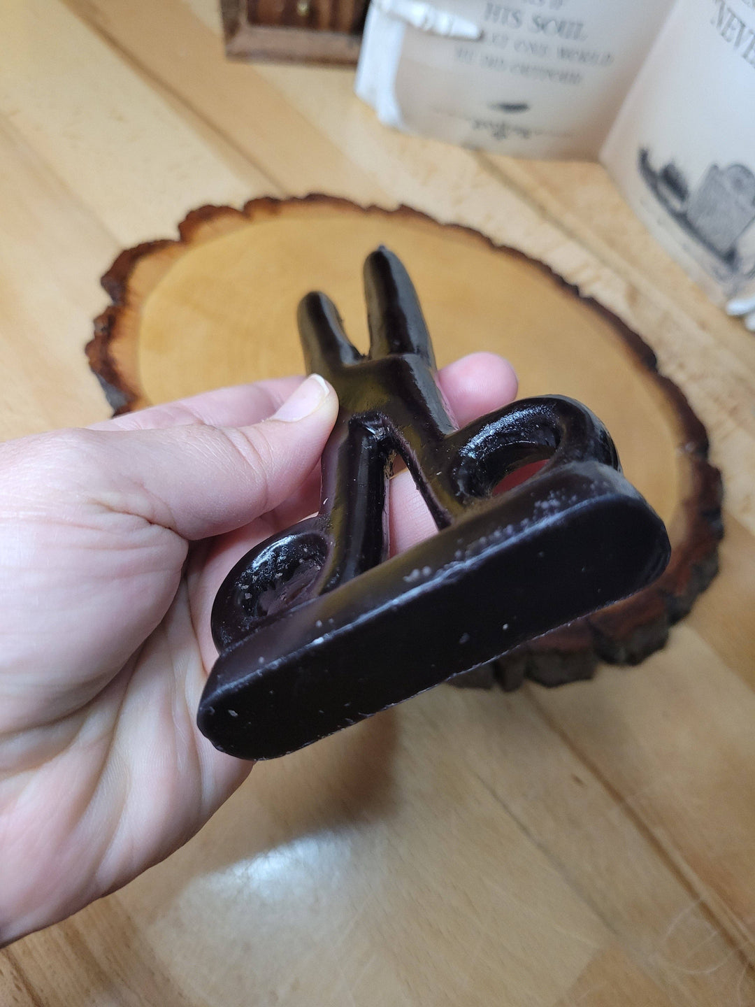 Black  Scissors shape candle- Cord cutting