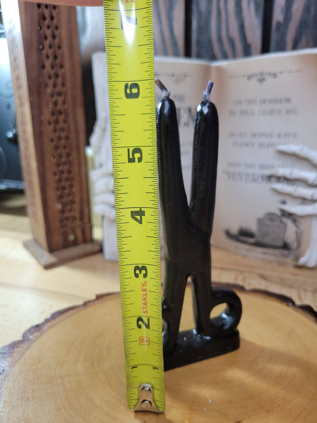 Black  Scissors shape candle- Cord cutting